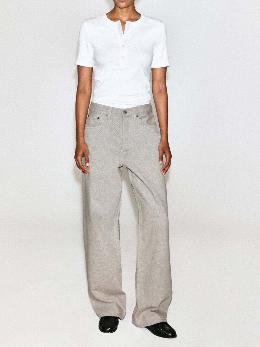 NWT $139 Cos Facade Straight-Leg Jeans in Taupe 26